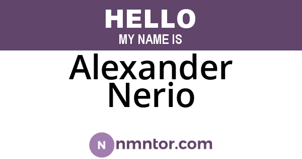 Alexander Nerio
