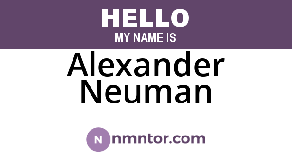 Alexander Neuman