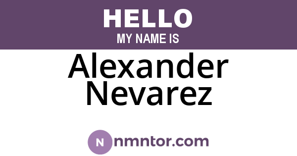 Alexander Nevarez