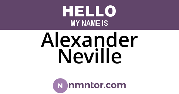 Alexander Neville