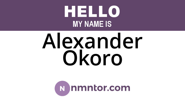 Alexander Okoro