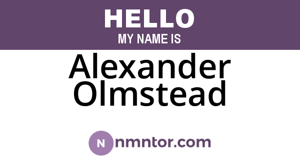 Alexander Olmstead