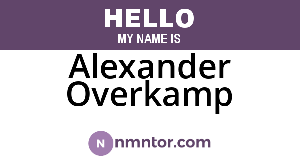 Alexander Overkamp