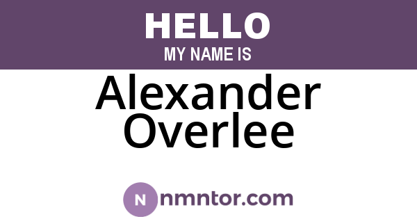 Alexander Overlee