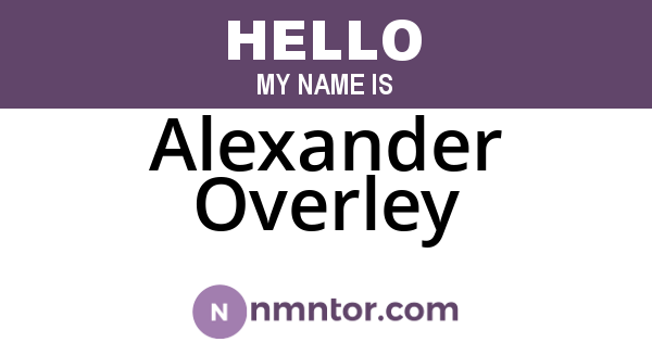 Alexander Overley
