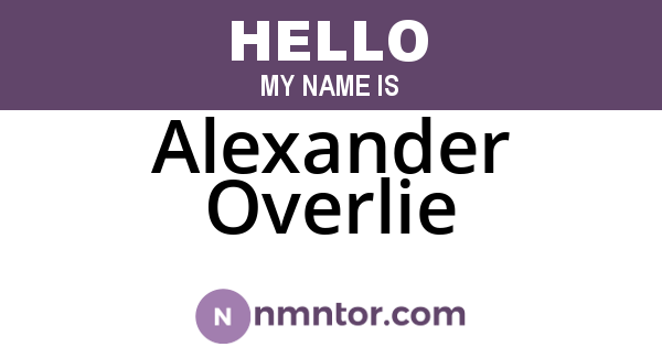 Alexander Overlie