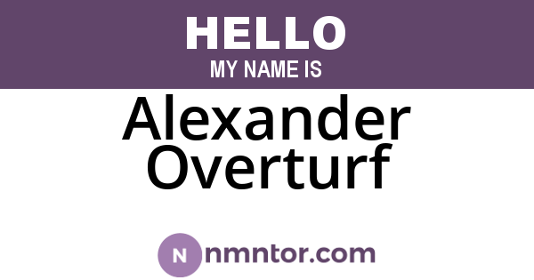 Alexander Overturf
