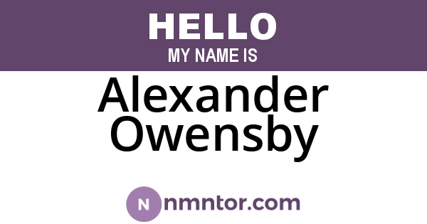 Alexander Owensby