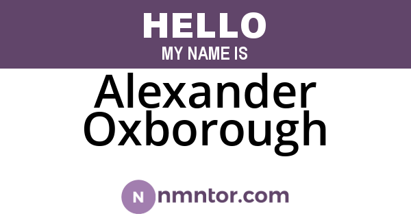 Alexander Oxborough