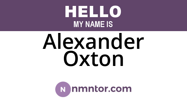 Alexander Oxton