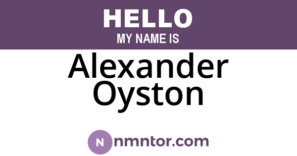 Alexander Oyston