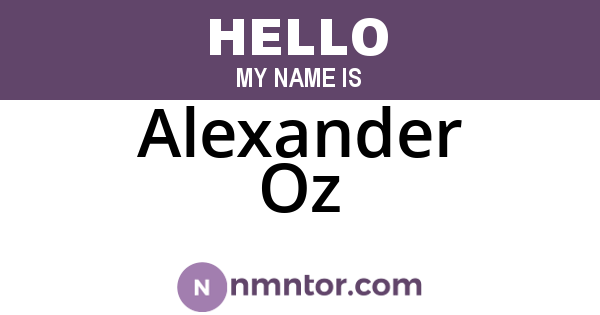 Alexander Oz