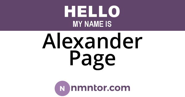 Alexander Page