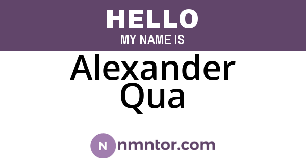 Alexander Qua