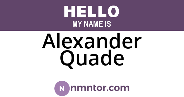 Alexander Quade