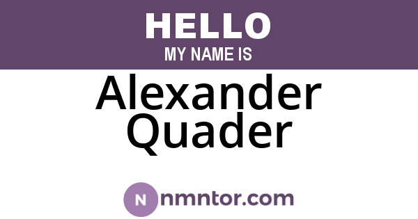 Alexander Quader