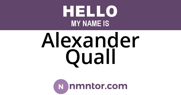 Alexander Quall