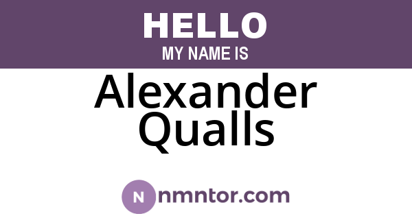 Alexander Qualls