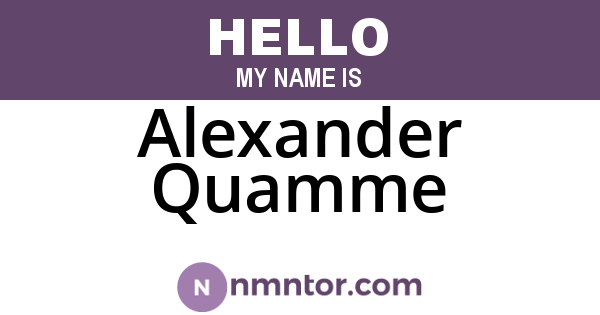 Alexander Quamme