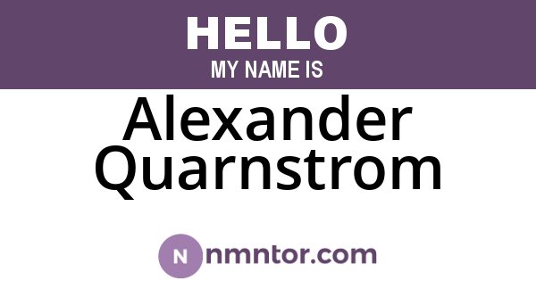 Alexander Quarnstrom