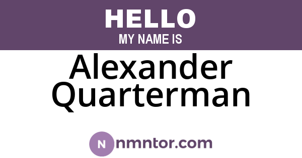 Alexander Quarterman