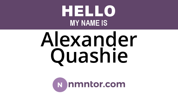 Alexander Quashie