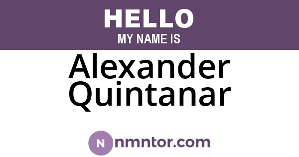 Alexander Quintanar