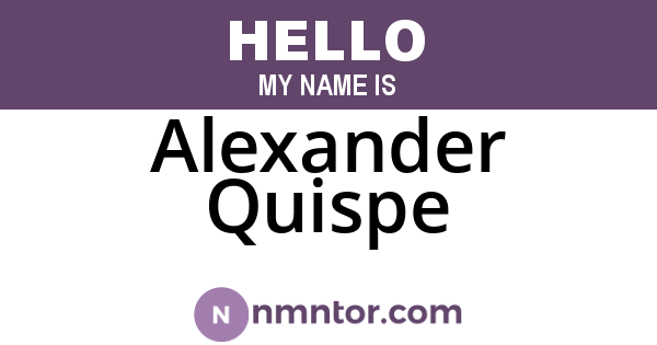 Alexander Quispe