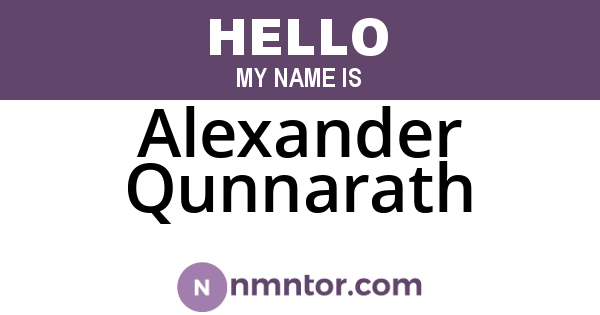 Alexander Qunnarath