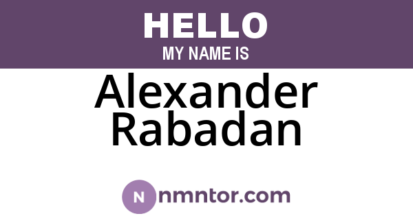 Alexander Rabadan