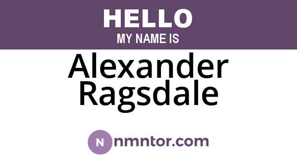 Alexander Ragsdale