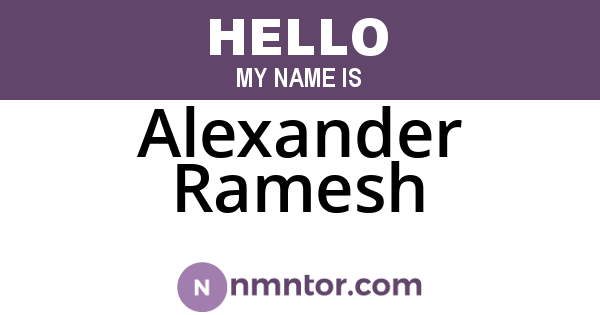 Alexander Ramesh