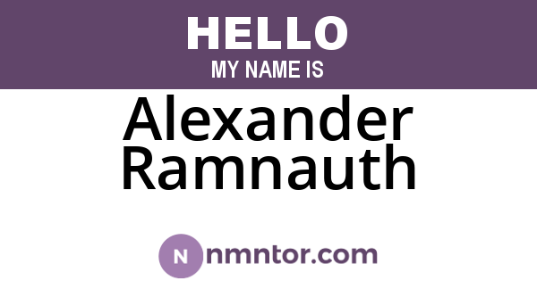 Alexander Ramnauth