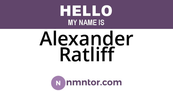 Alexander Ratliff