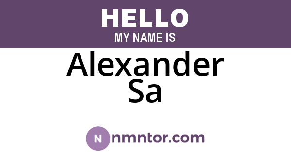 Alexander Sa