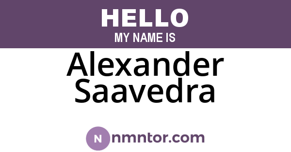 Alexander Saavedra