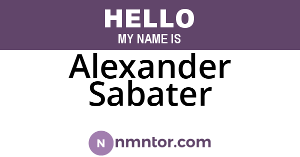 Alexander Sabater