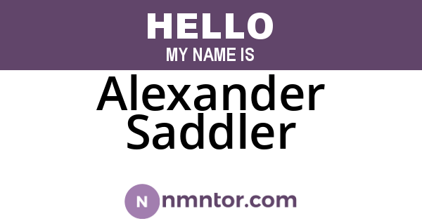 Alexander Saddler