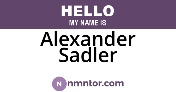 Alexander Sadler