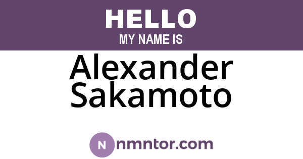 Alexander Sakamoto