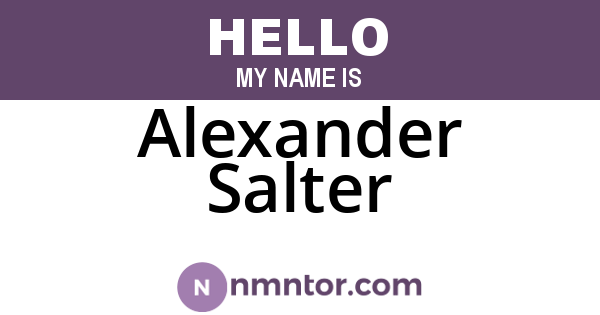 Alexander Salter