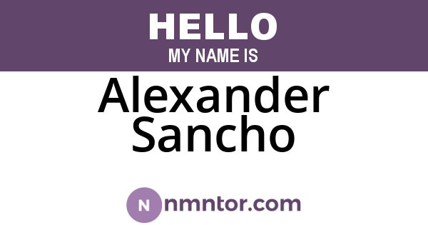 Alexander Sancho