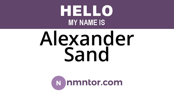 Alexander Sand