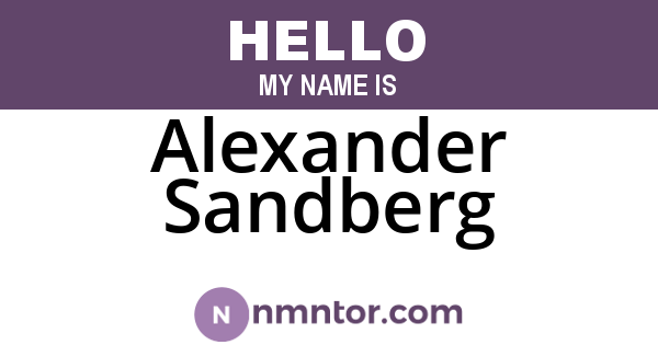 Alexander Sandberg
