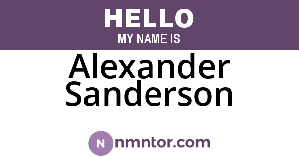 Alexander Sanderson