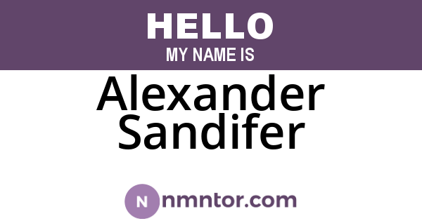 Alexander Sandifer