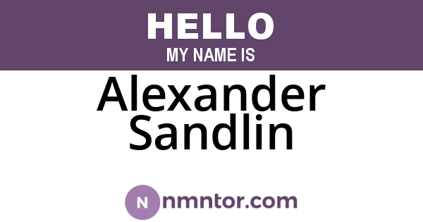 Alexander Sandlin