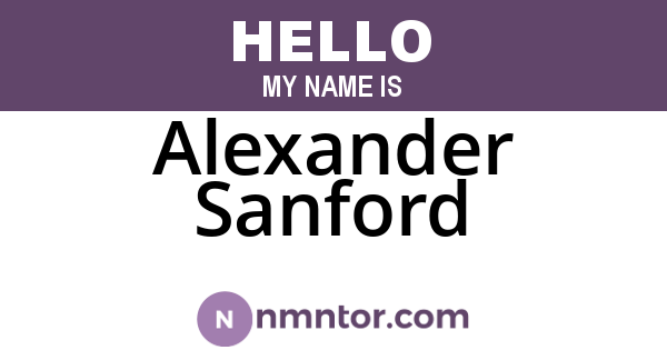Alexander Sanford
