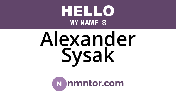 Alexander Sysak