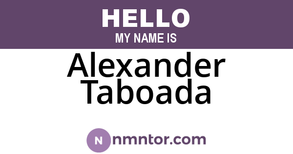 Alexander Taboada